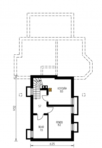 Grundriss des Untergeschosses - HORIZONT 64